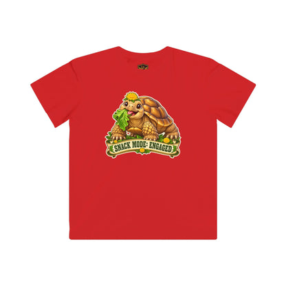 Snack Mode Engaged Sulcata Tortoise Kids’ T-Shirt