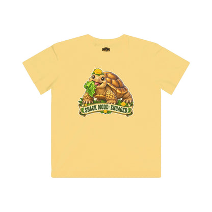 Snack Mode Engaged Sulcata Tortoise Kids’ T-Shirt
