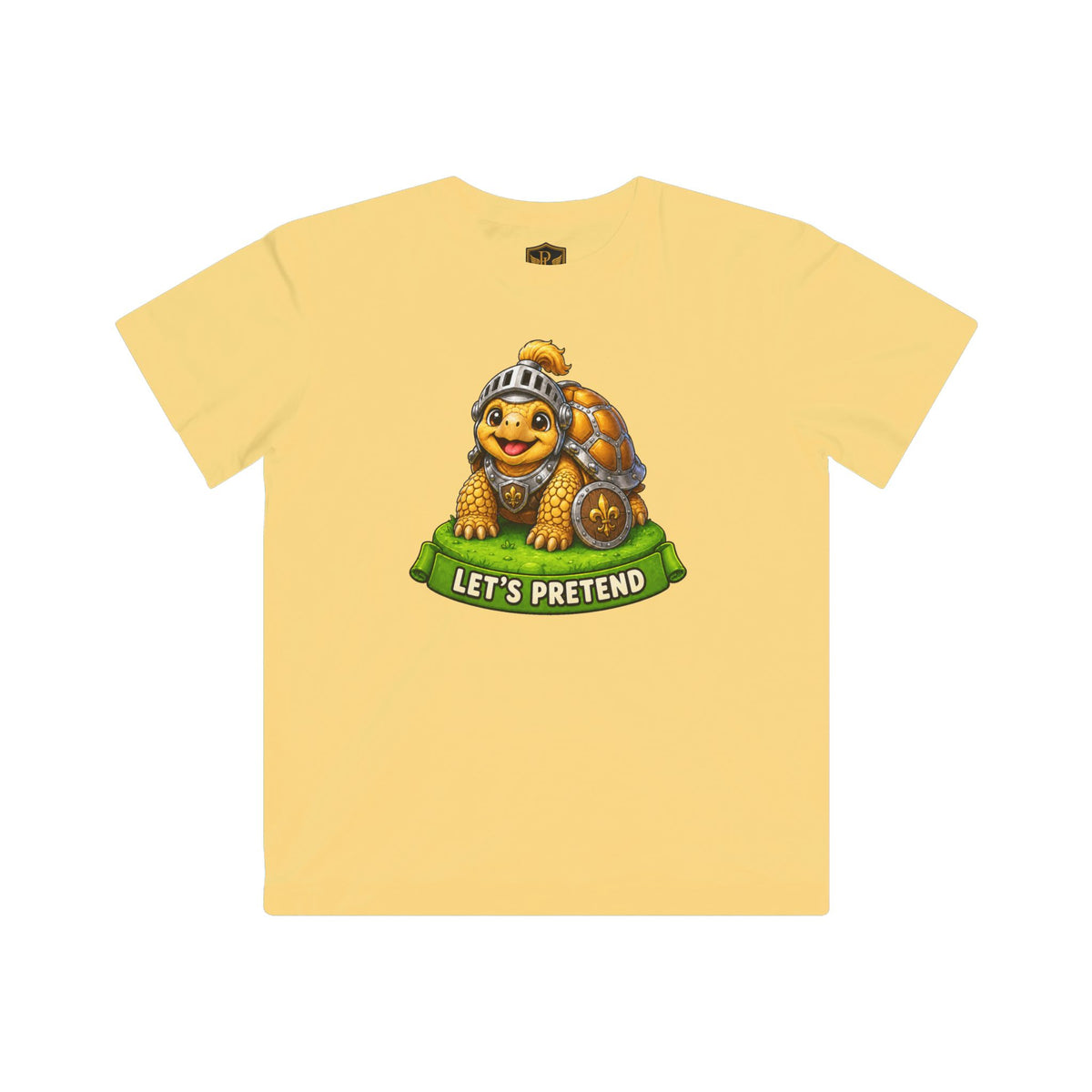 Let’s Pretend Sulcata Tortoise Knight Kids’ T-Shirt
