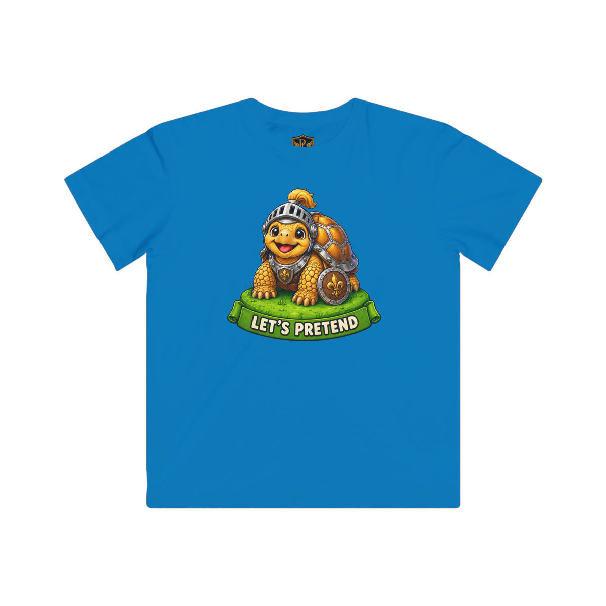 Let’s Pretend Sulcata Tortoise Knight Kids’ T-Shirt