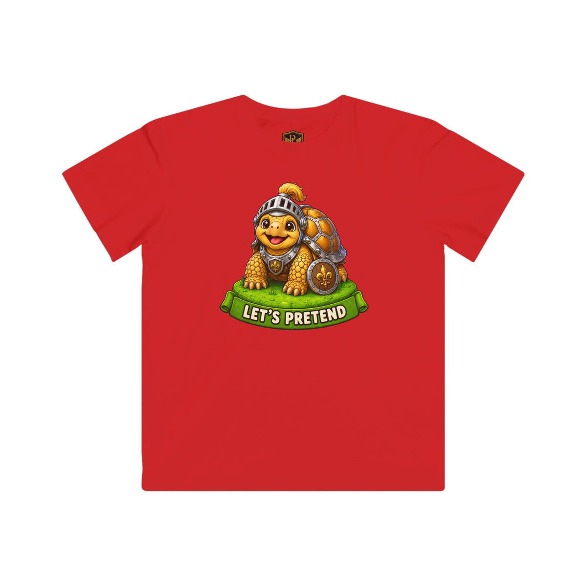 Let’s Pretend Sulcata Tortoise Knight Kids’ T-Shirt