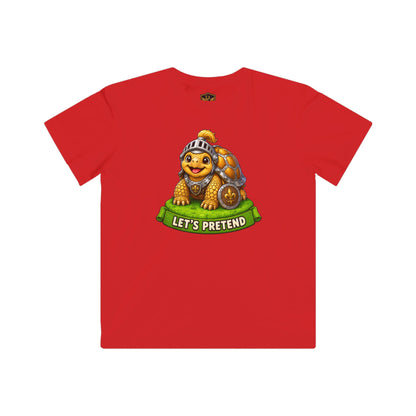 Let’s Pretend Sulcata Tortoise Knight Kids’ T-Shirt