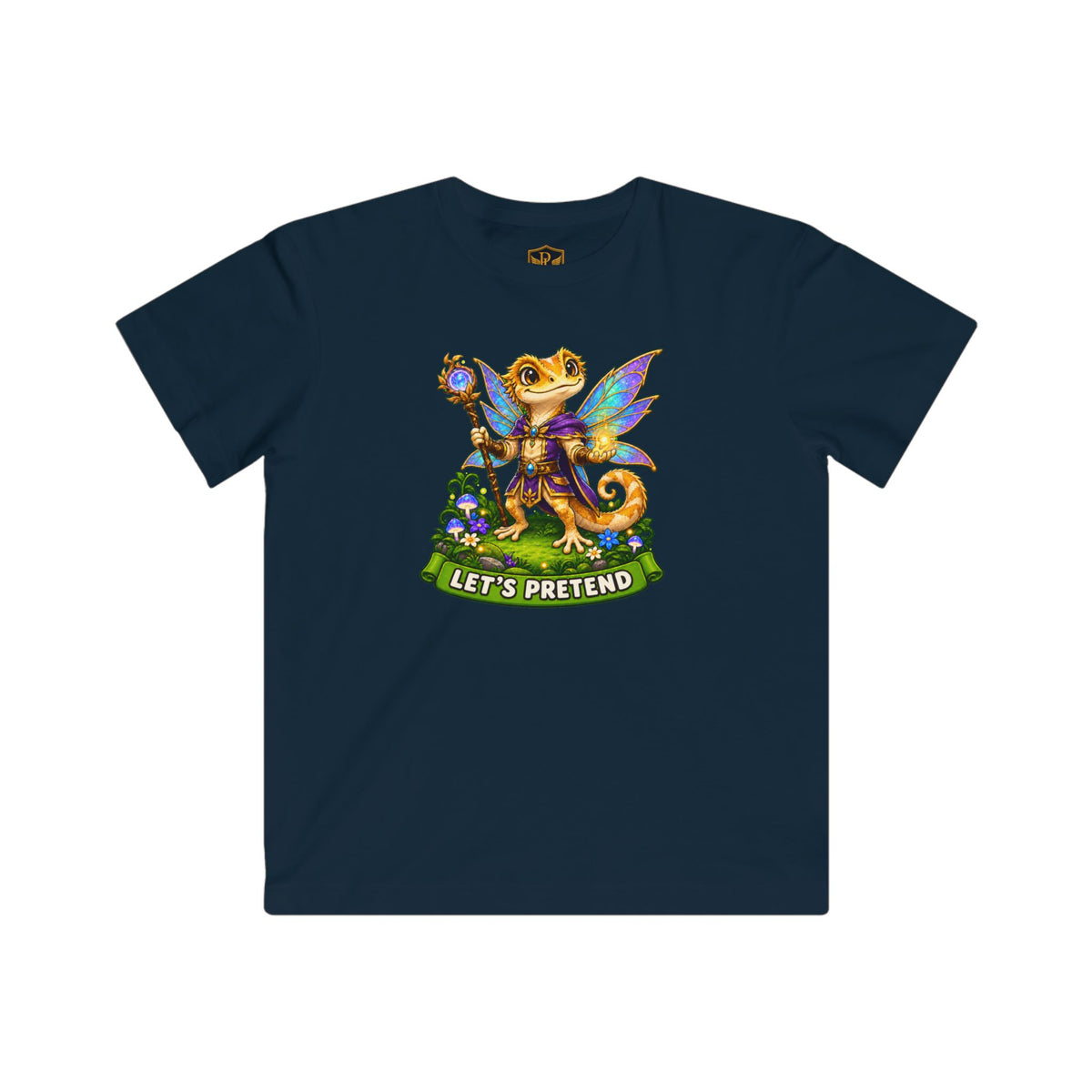 Let’s Pretend Male Crested Gecko Fairy Kids’ T-Shirt