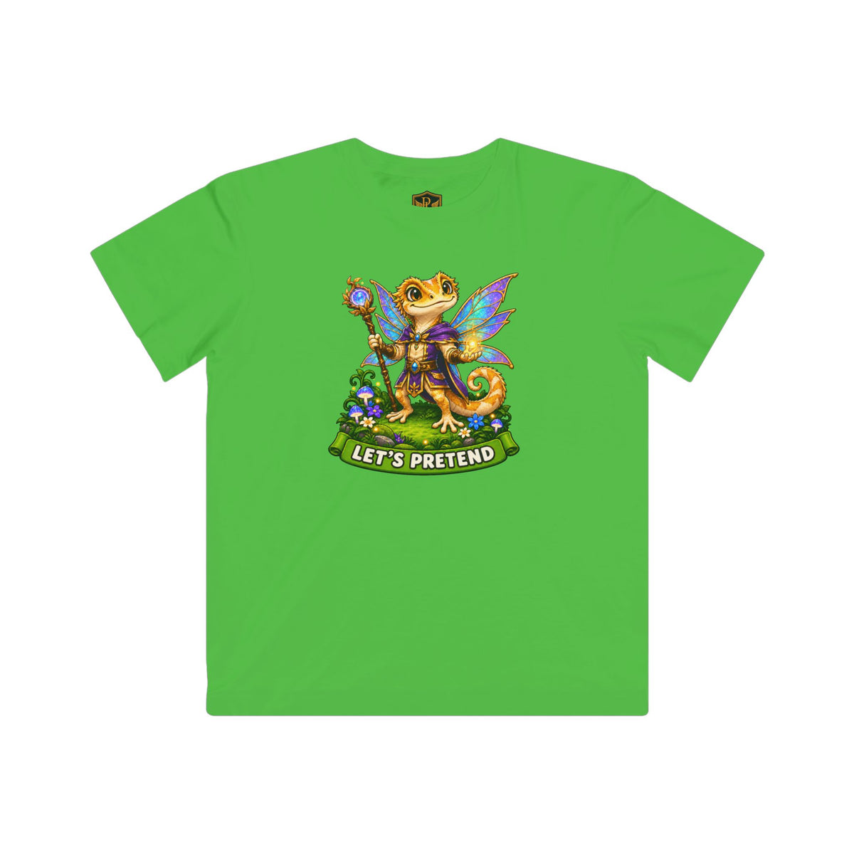 Let’s Pretend Male Crested Gecko Fairy Kids’ T-Shirt