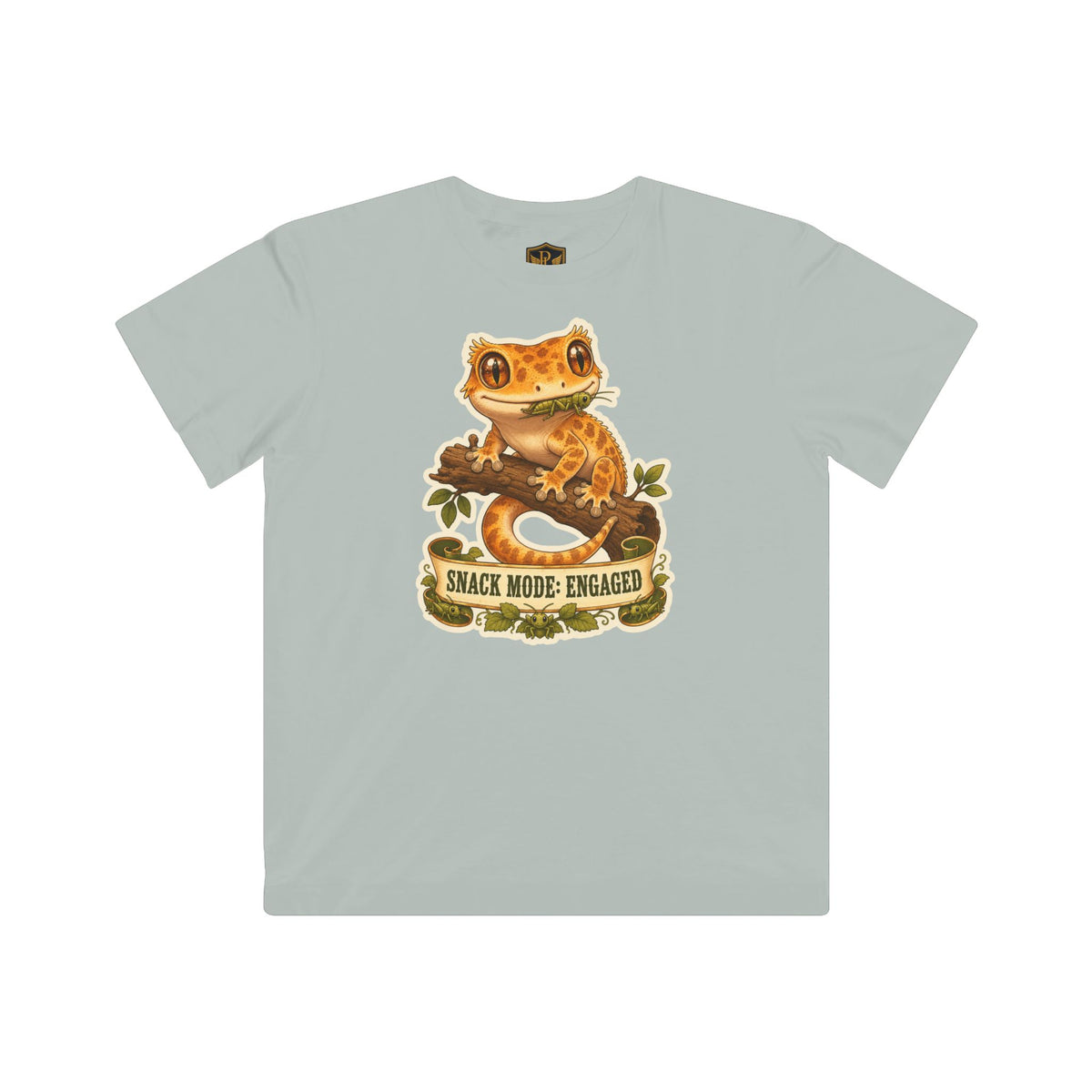Snack Mode Engaged Crested Gecko Kids’ T-Shirt