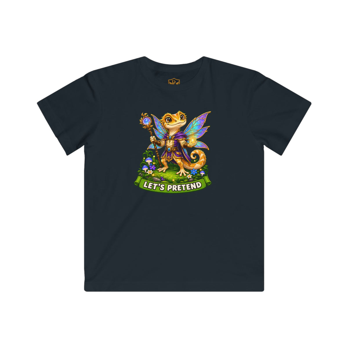 Let’s Pretend Male Crested Gecko Fairy Kids’ T-Shirt
