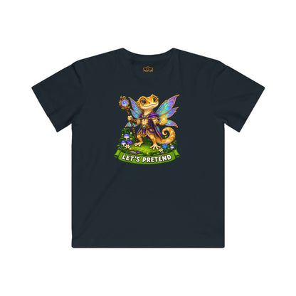 Let’s Pretend Male Crested Gecko Fairy Kids’ T-Shirt