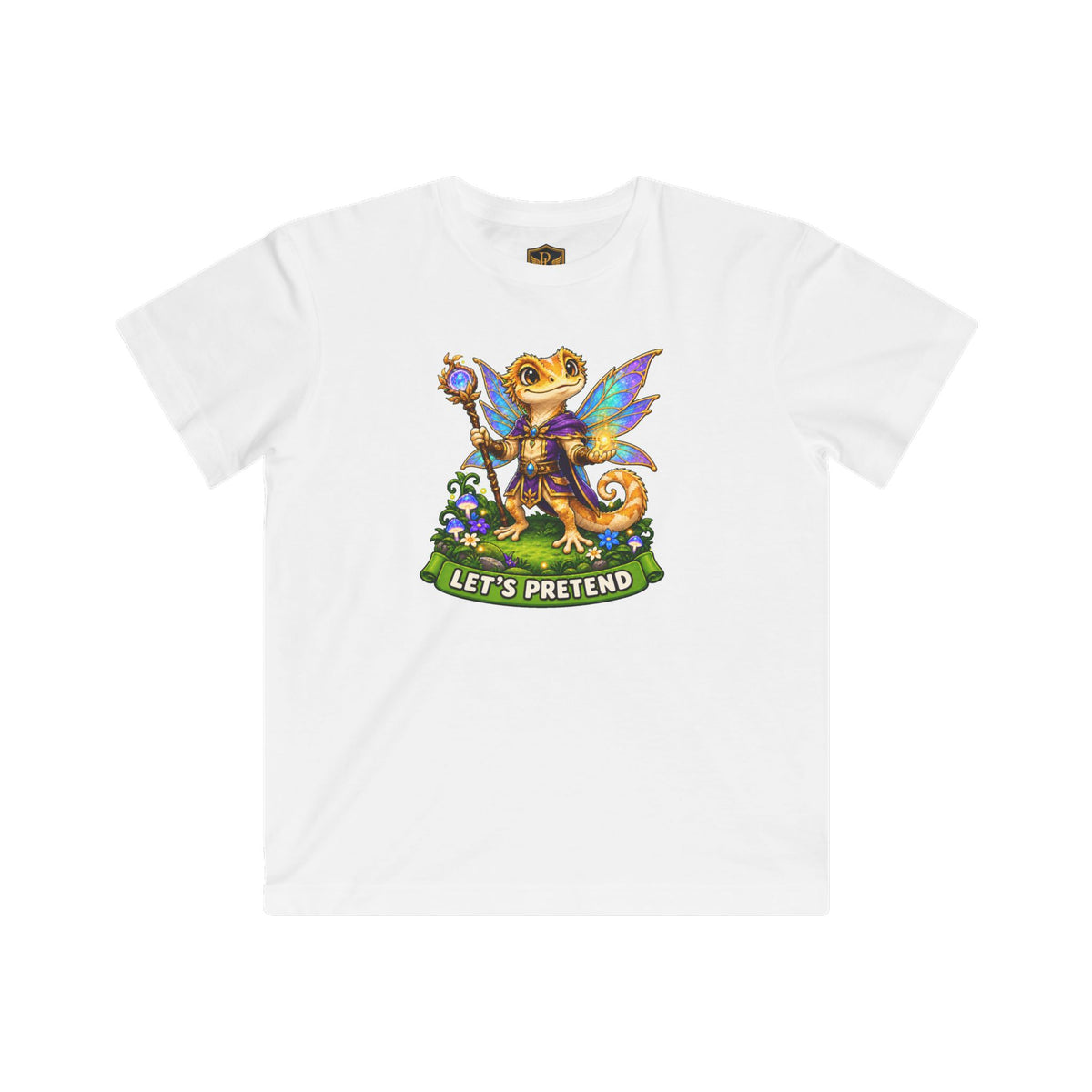 Let’s Pretend Male Crested Gecko Fairy Kids’ T-Shirt