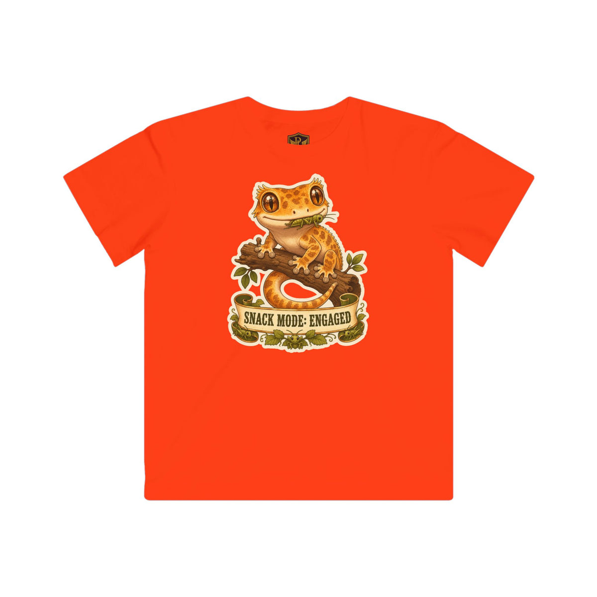Snack Mode Engaged Crested Gecko Kids’ T-Shirt
