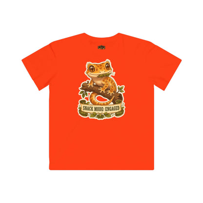 Snack Mode Engaged Crested Gecko Kids’ T-Shirt
