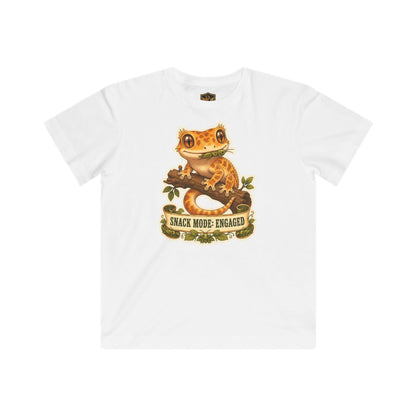 Snack Mode Engaged Crested Gecko Kids’ T-Shirt