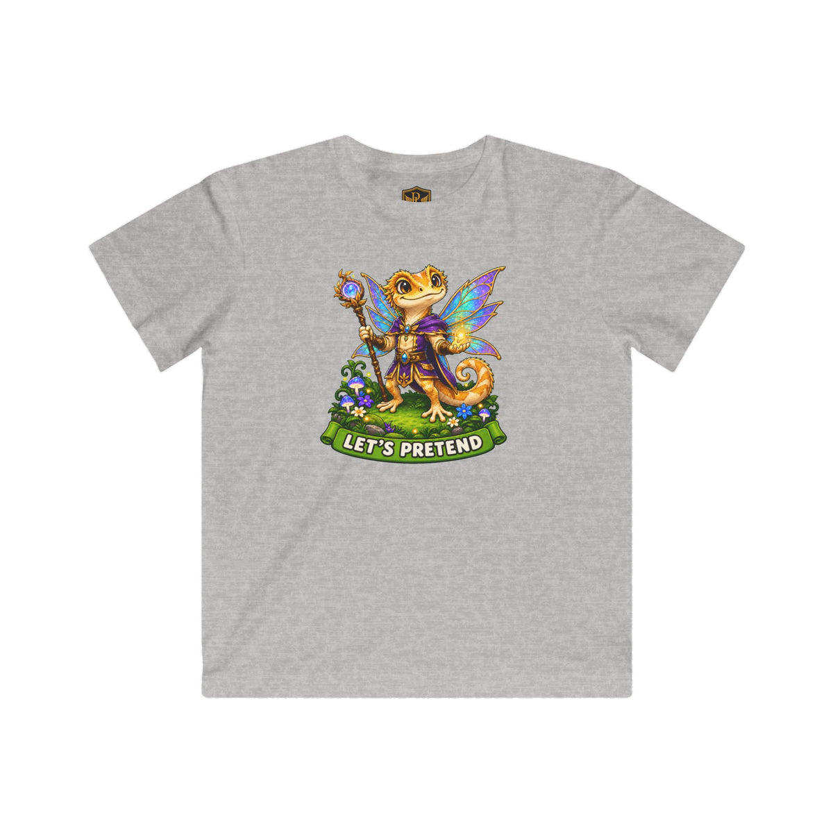Let’s Pretend Male Crested Gecko Fairy Kids’ T-Shirt
