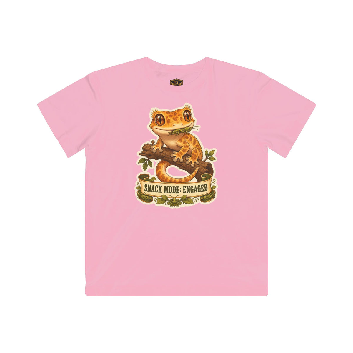 Snack Mode Engaged Crested Gecko Kids’ T-Shirt
