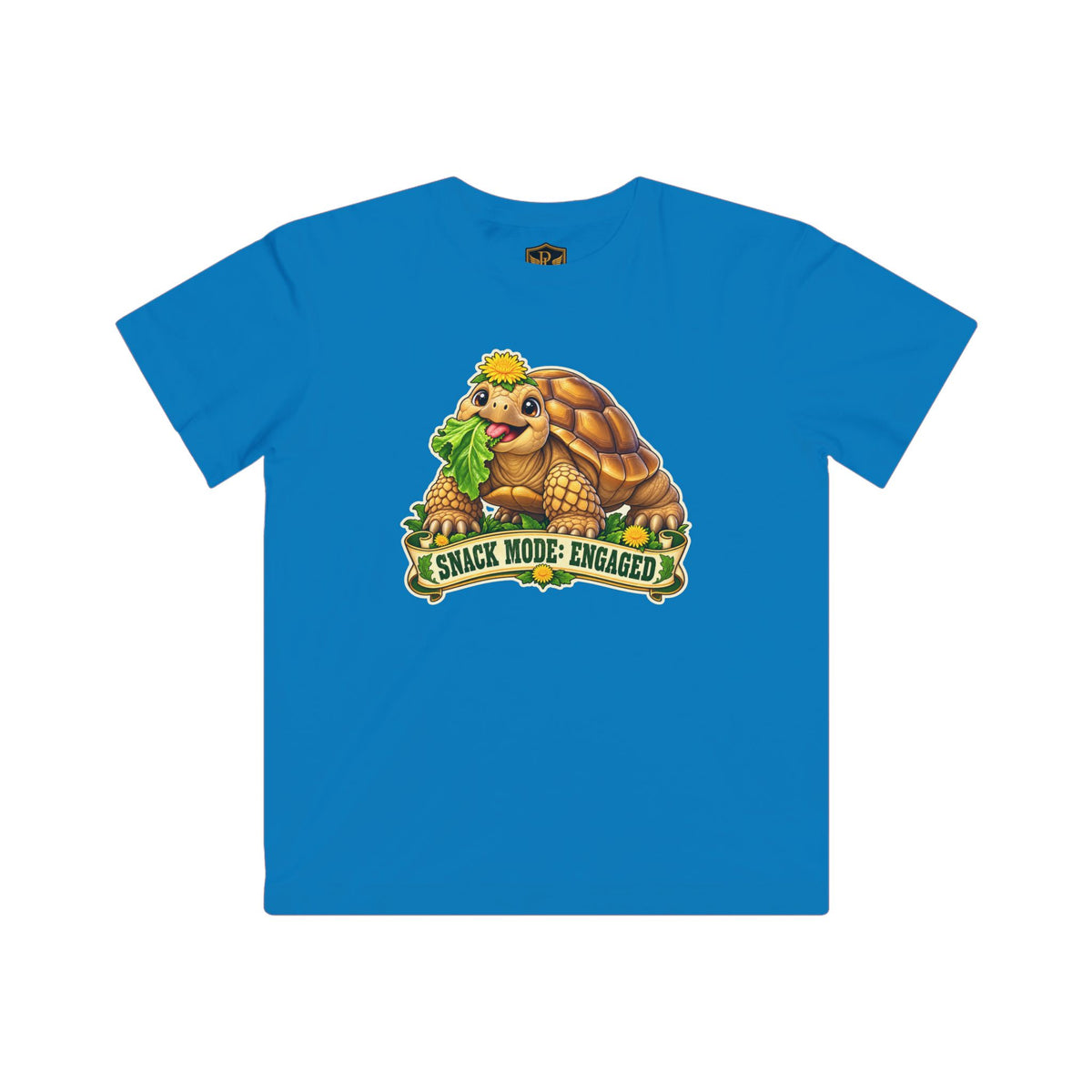 Snack Mode Engaged Sulcata Tortoise Kids’ T-Shirt