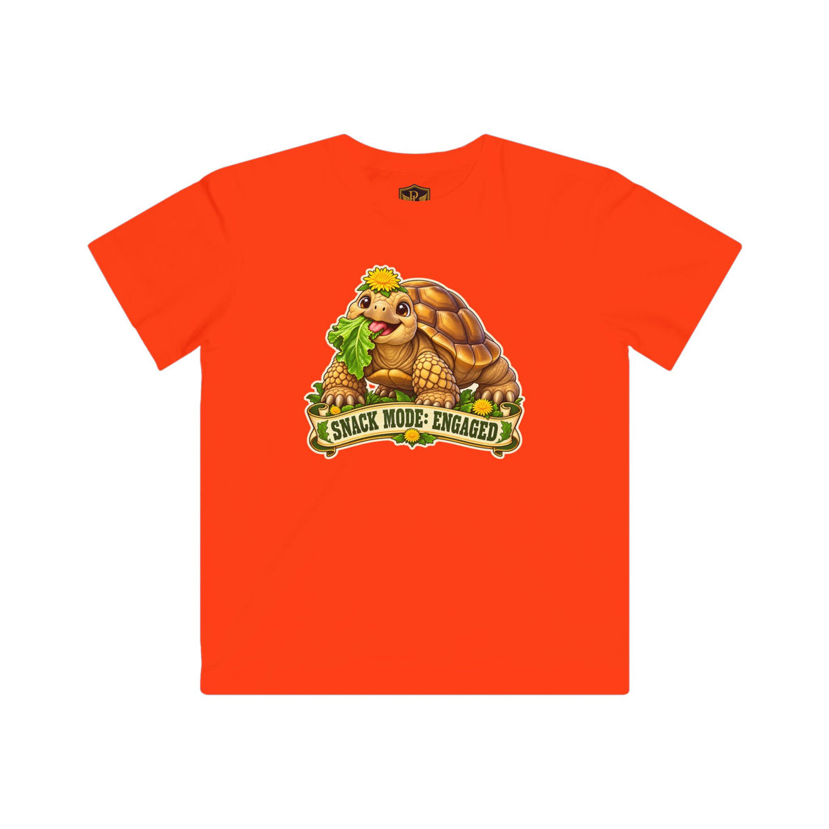 Snack Mode Engaged Sulcata Tortoise Kids’ T-Shirt