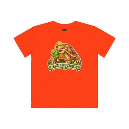 Snack Mode Engaged Sulcata Tortoise Kids’ T-Shirt