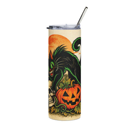 Vintage Halloween Black Cat Tumbler — 20oz