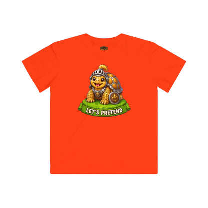Let’s Pretend Sulcata Tortoise Knight Kids’ T-Shirt