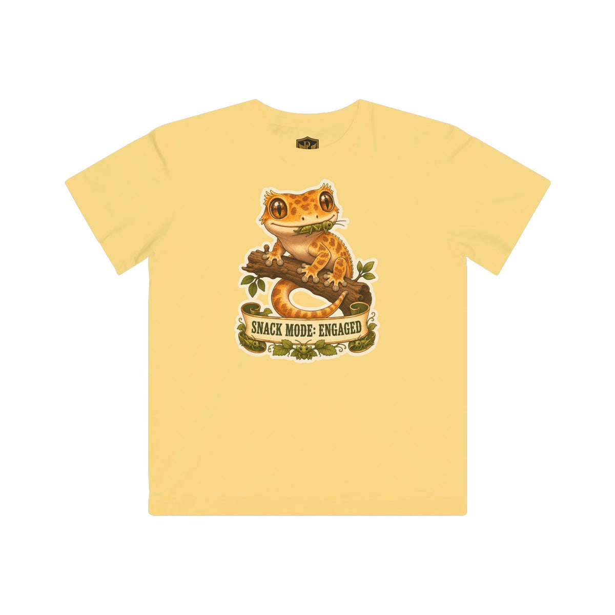 Snack Mode Engaged Crested Gecko Kids’ T-Shirt