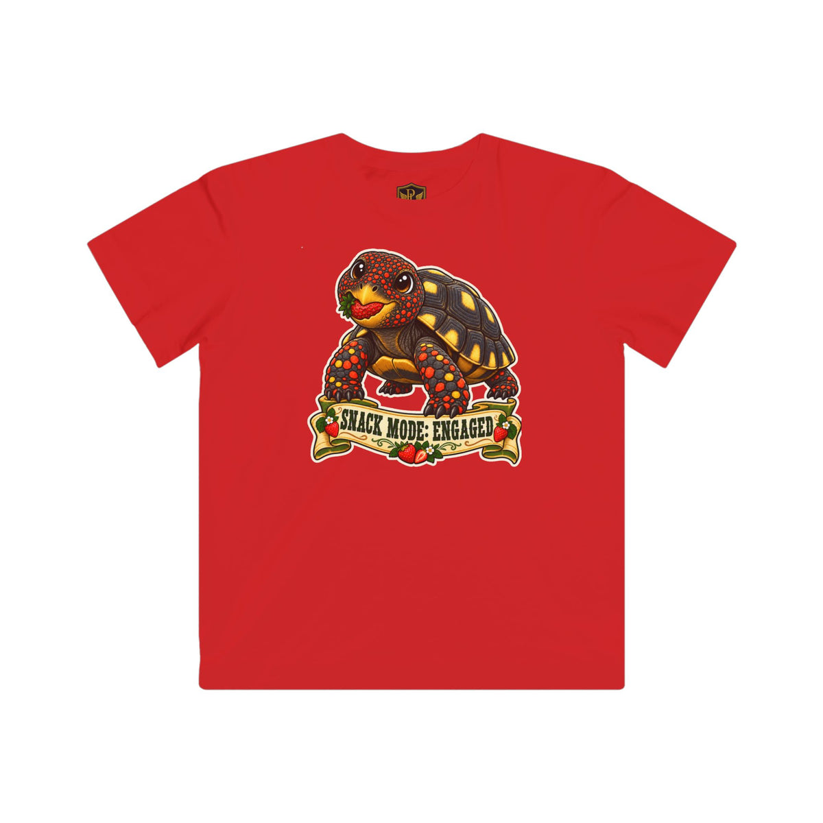 Snack Mode Engaged Red-Foot Tortoise Kids’ T-Shirt