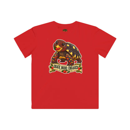 Snack Mode Engaged Red-Foot Tortoise Kids’ T-Shirt