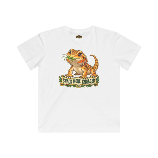 Snack Mode Engaged Bearded Dragon Kids’ T-Shirt