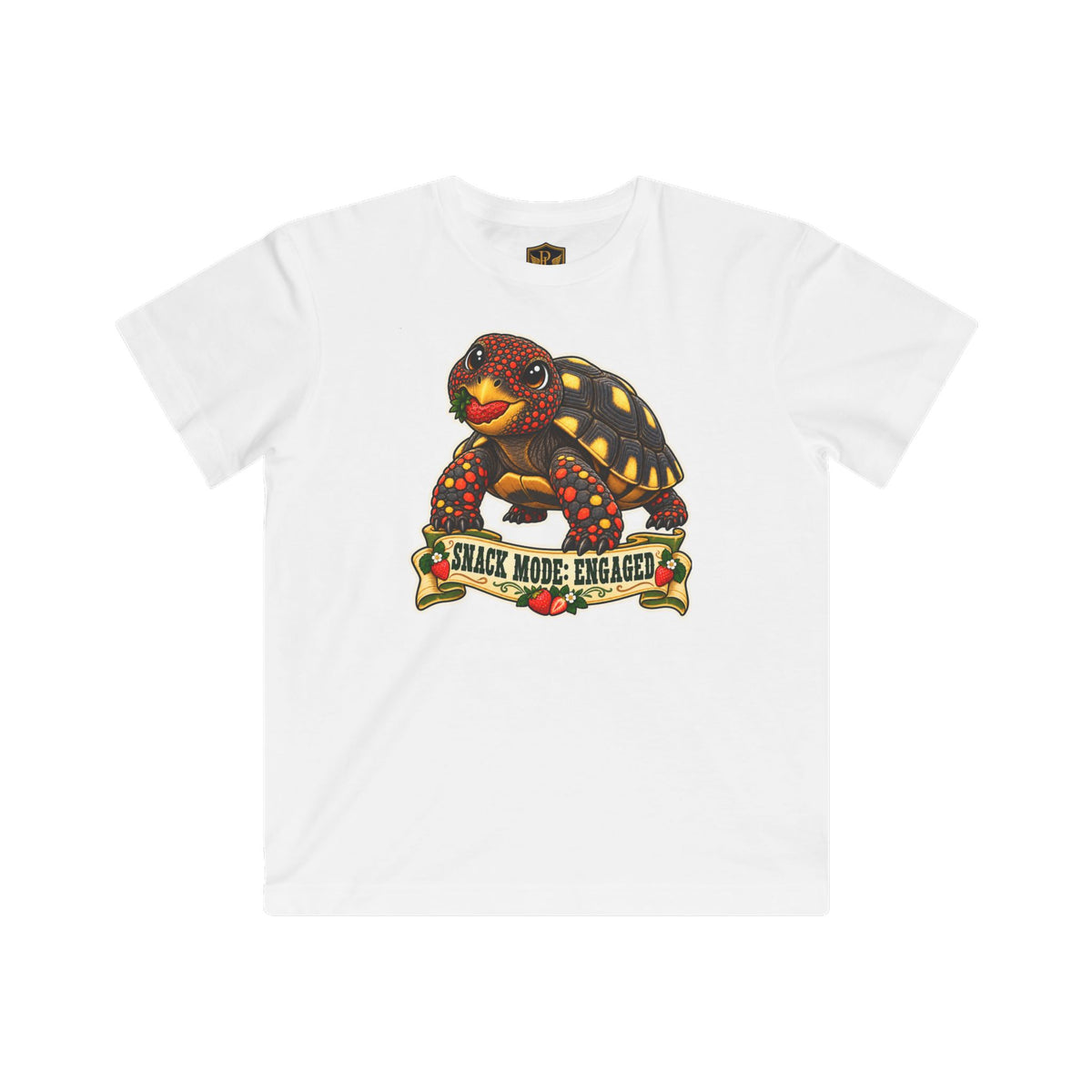 Snack Mode Engaged Red-Foot Tortoise Kids’ T-Shirt