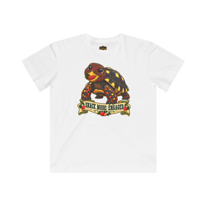 Snack Mode Engaged Red-Foot Tortoise Kids’ T-Shirt