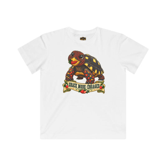 Snack Mode Engaged Red-Foot Tortoise Kids’ T-Shirt