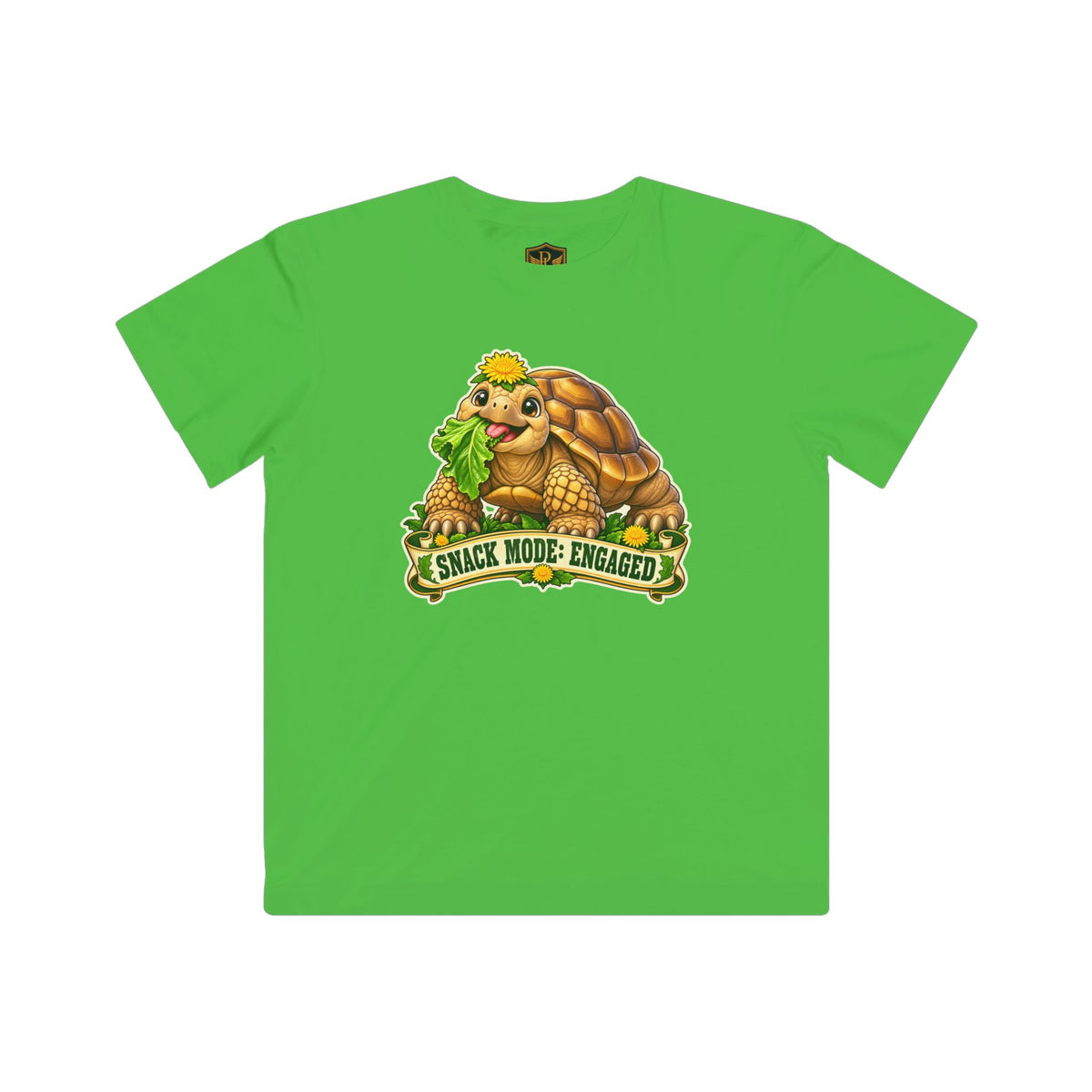 Snack Mode Engaged Sulcata Tortoise Kids’ T-Shirt