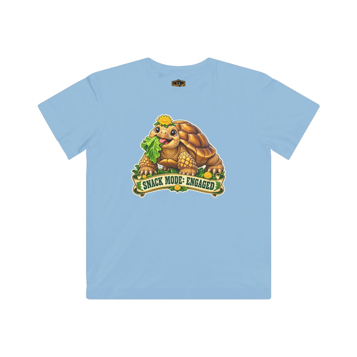 Snack Mode Engaged Sulcata Tortoise Kids’ T-Shirt