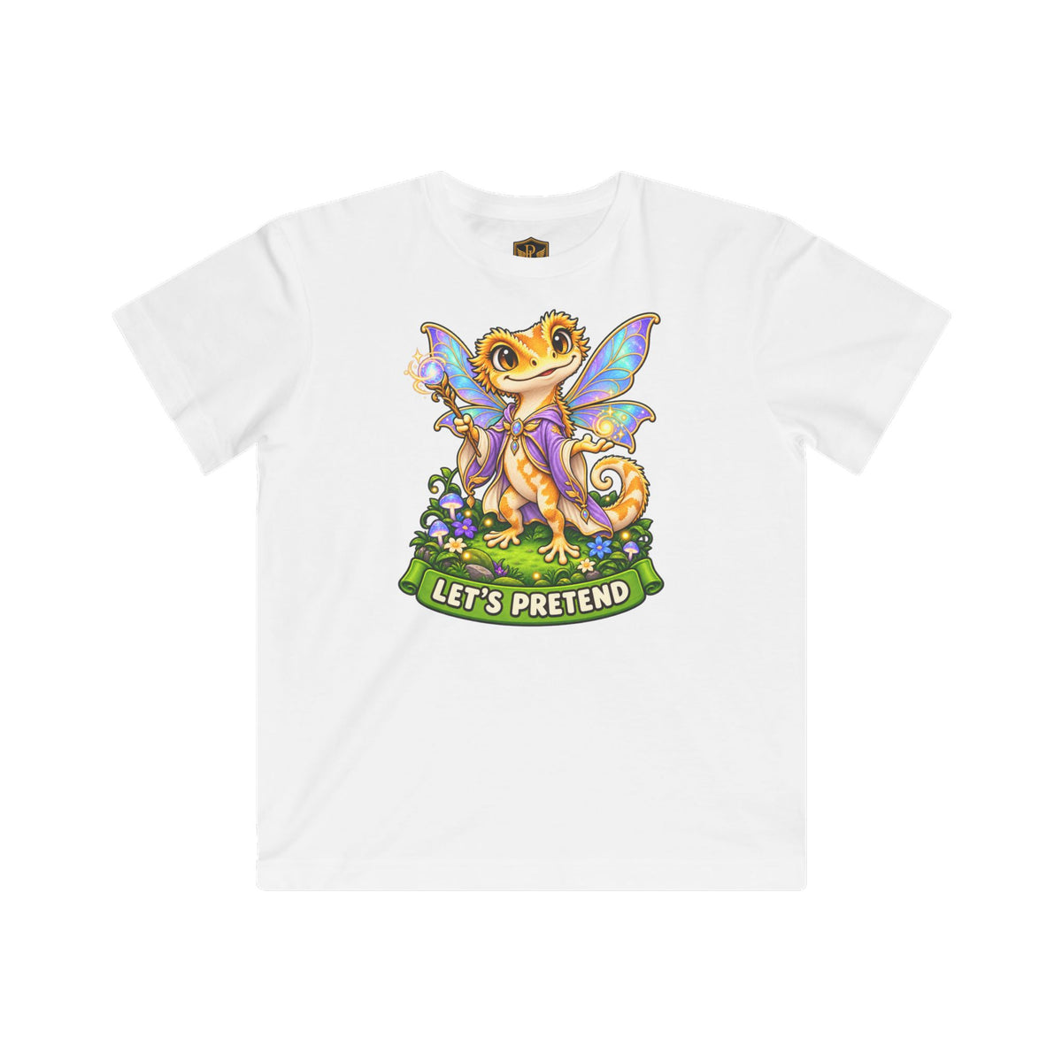 Let’s Pretend Female Crested Gecko Fairy Kids’ T-Shirt