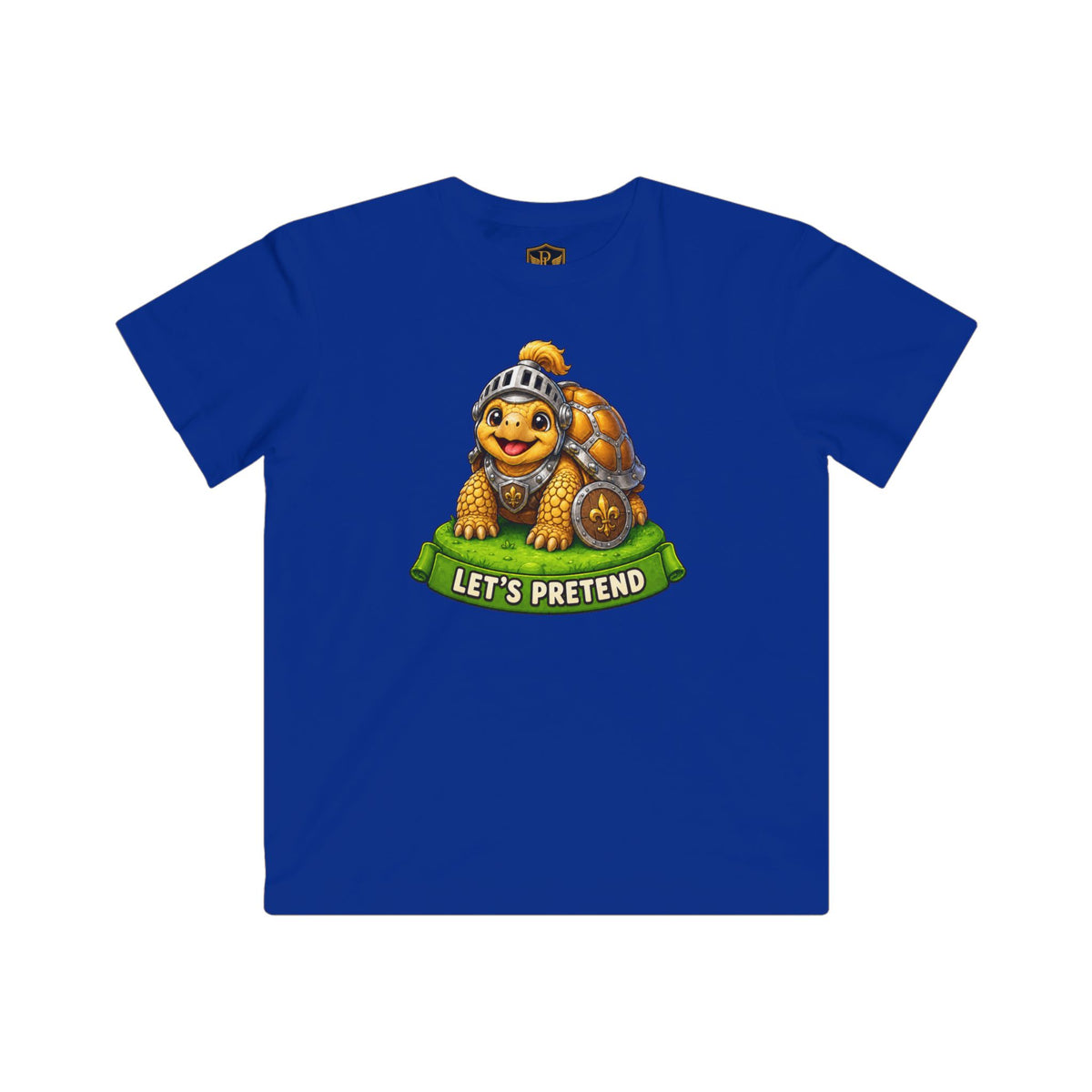 Let’s Pretend Sulcata Tortoise Knight Kids’ T-Shirt