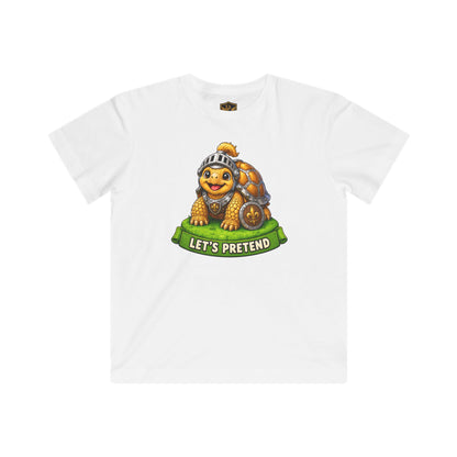 Let’s Pretend Sulcata Tortoise Knight Kids’ T-Shirt