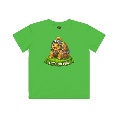 Let’s Pretend Sulcata Tortoise Knight Kids’ T-Shirt