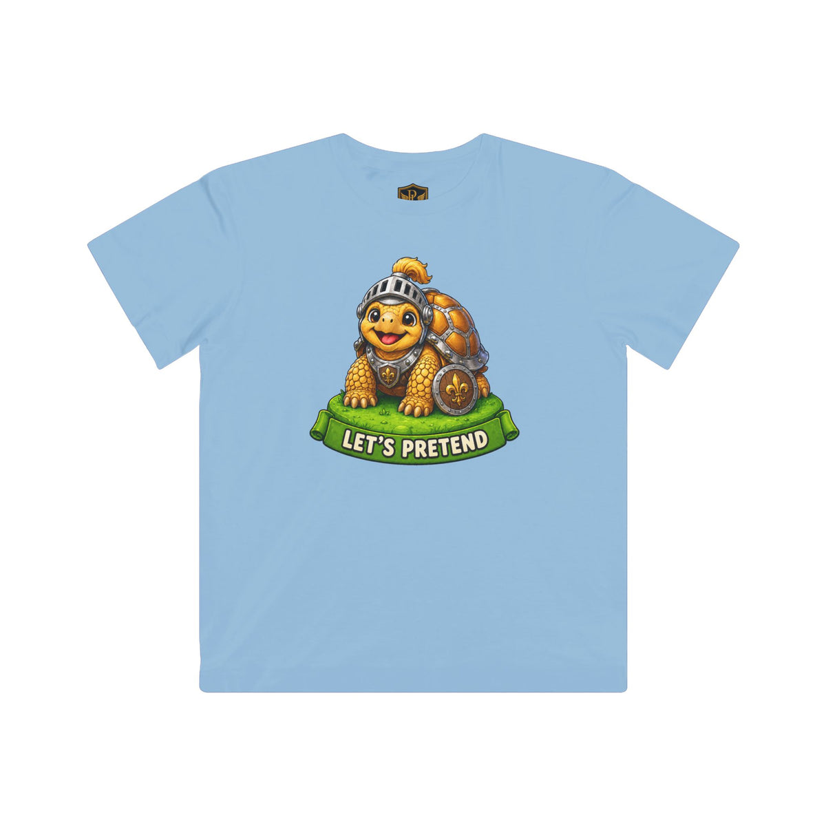 Let’s Pretend Sulcata Tortoise Knight Kids’ T-Shirt
