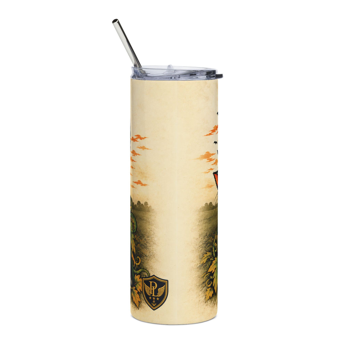 Vintage Halloween Black Cat Tumbler — 20oz