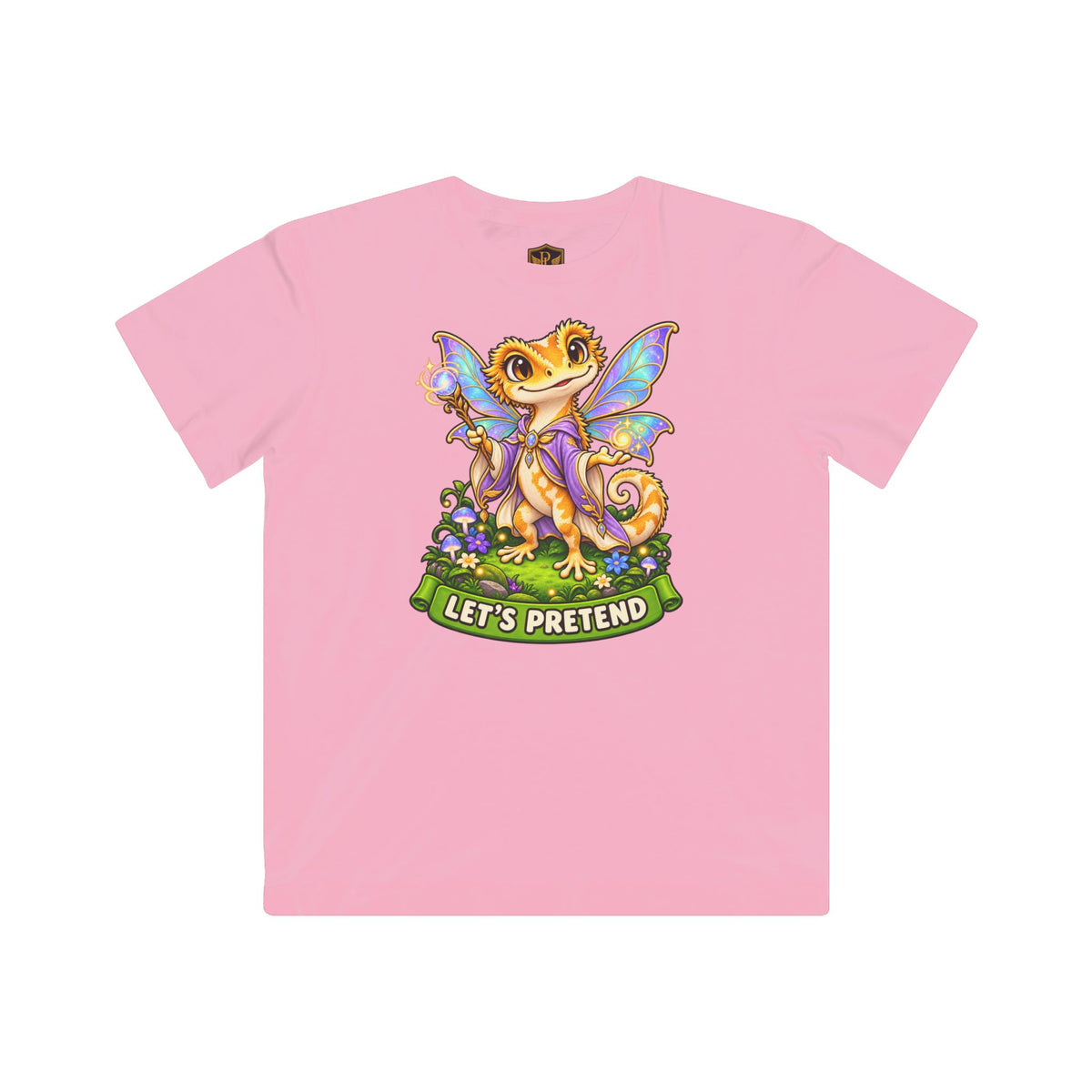 Let’s Pretend Female Crested Gecko Fairy Kids’ T-Shirt