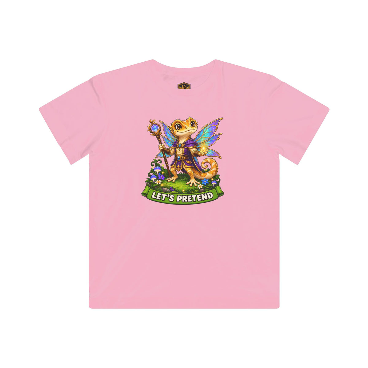 Let’s Pretend Male Crested Gecko Fairy Kids’ T-Shirt